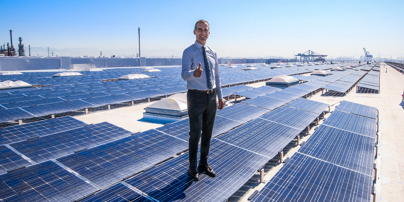 Mayor Garcetti announces completion of the world's most powerful rooftop solar project