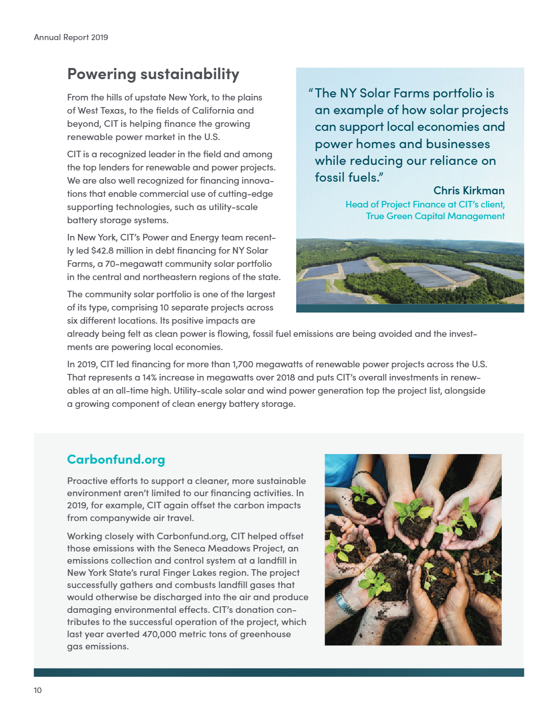 TGC Community Solar Portfolio in CIT Annual Report